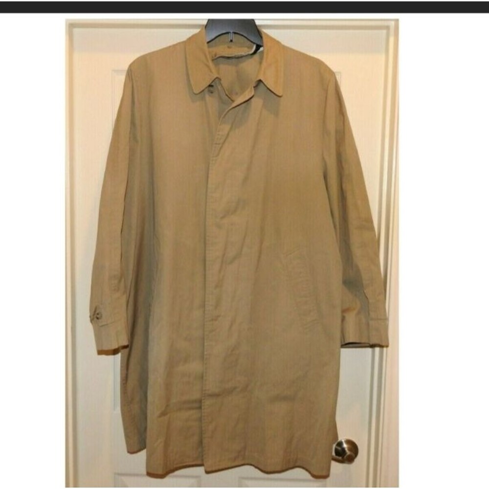 London Fog Main Coate 44 Long Khaki/Tan No Fur Liner